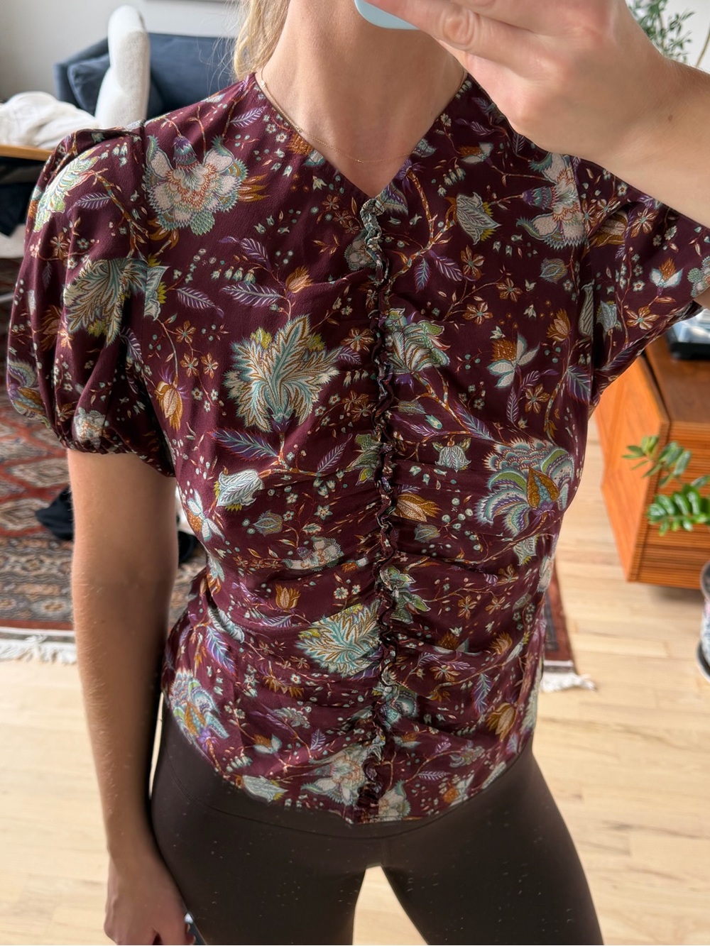 Ulla Johnson Burgundy silk top